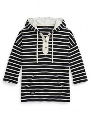 ​Lauren Ralph Lauren Striped Henley Hoodie | Navy & White Nautical Pullover